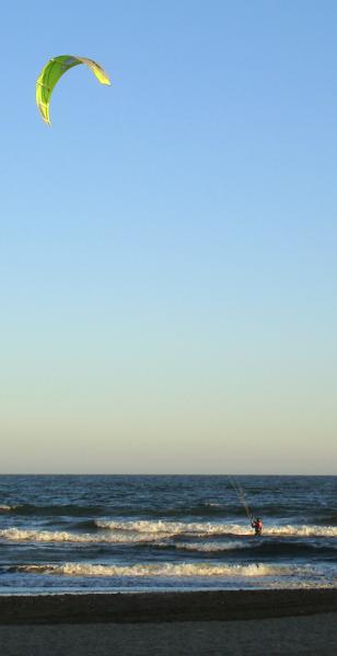 Le soir tombe...Kitesurf...